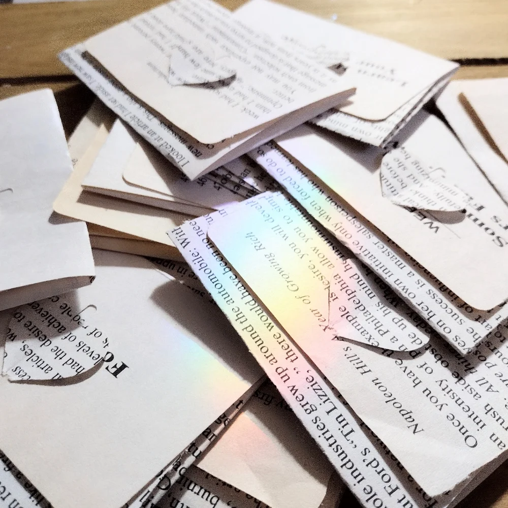 10 Miniature Envelopes from book pages
